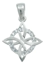 Collar Plata 925 Nudo de Bruja Celta Protección con Zirconia - Imagen 2
