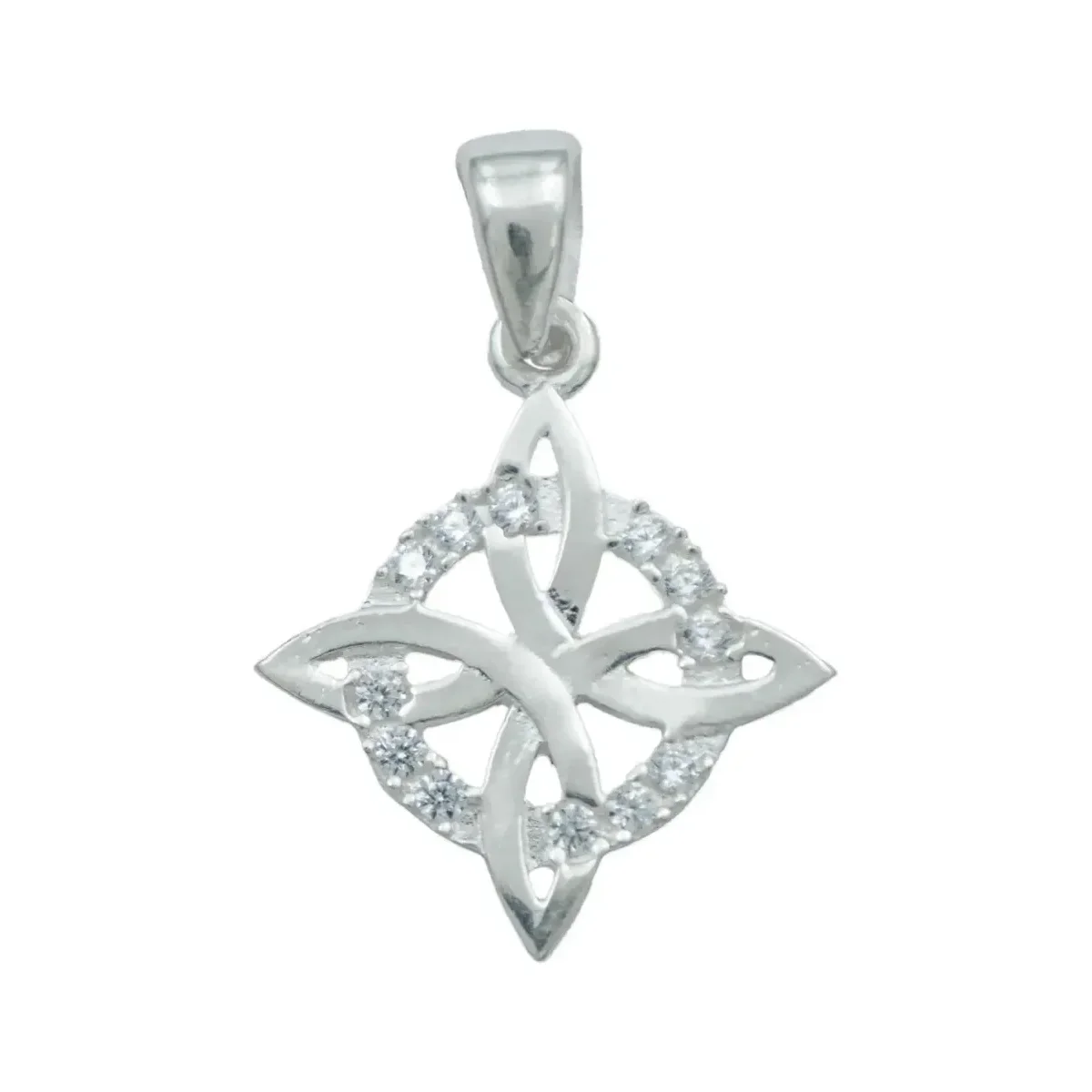 Collar Plata 925 Nudo de Bruja Celta Protección con Zirconia - Imagen 2