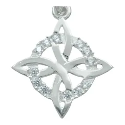 Collar Plata 925 Nudo de Bruja Celta Protección con Zirconia - Imagen 3