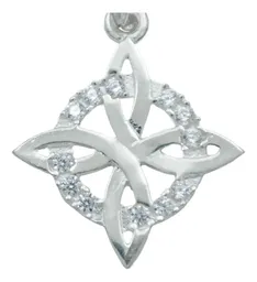 Collar Plata 925 Nudo de Bruja Celta Protección con Zirconia - Imagen 3