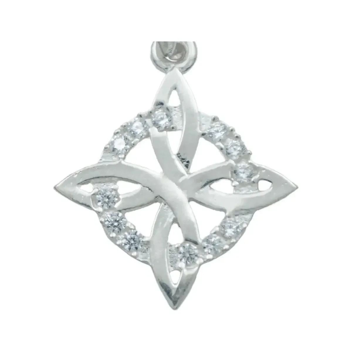 Collar Plata 925 Nudo de Bruja Celta Protección con Zirconia - Imagen 3