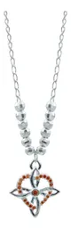 Collar Plata 925 Nudo de Bruja con Corazón y Zirconia Naranja - Imagen 2