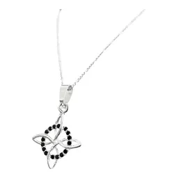 Collar Plata 925 Nudo de Bruja con Zirconia Negra 55cm - Imagen 2