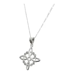 Collar Plata 925 Nudo de Bruja con Zirconia para Mujer - Imagen 1