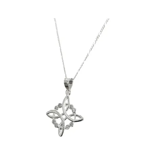 Collar Plata 925 Nudo de Bruja con Zirconia para Mujer - Imagen 1