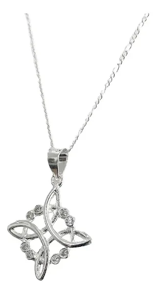 Collar Plata 925 Nudo de Bruja con Zirconia para Mujer - Imagen 1