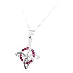 Collar Plata 925 Nudo de Bruja con Zirconia Rosa y Cadena - Imagen 2