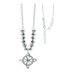 Collar Plata 925 Nudo de Bruja con Zirconia Rosa - Imagen 1