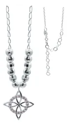 Collar Plata 925 Nudo de Bruja con Zirconia Rosa - Imagen 1