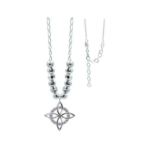 Collar Plata 925 Nudo de Bruja con Zirconia Rosa - Imagen 1
