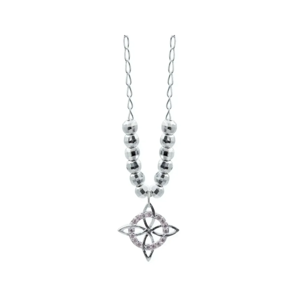 Collar Plata 925 Nudo de Bruja con Zirconia Rosa - Imagen 2