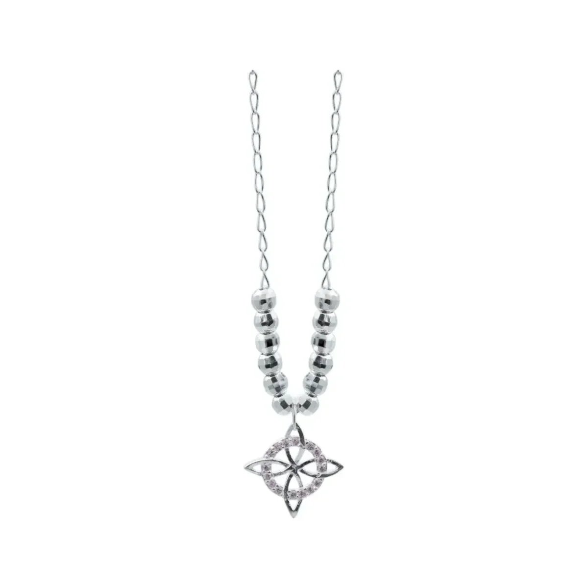 Collar Plata 925 Nudo de Bruja con Zirconia Rosa - Imagen 3