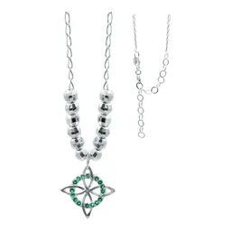 Collar Plata 925 Nudo de Bruja con Zirconia Verde Diamantada - Imagen 1