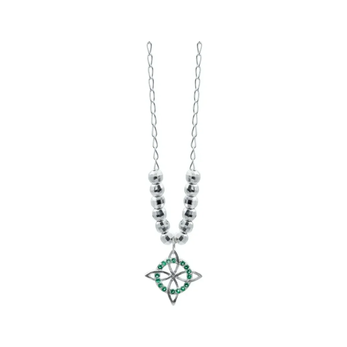 Collar Plata 925 Nudo de Bruja con Zirconia Verde Diamantada - Imagen 3