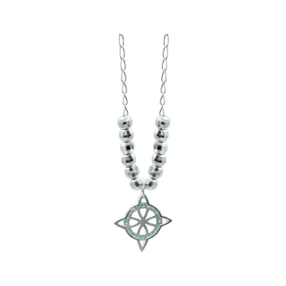 Collar Plata 925 Nudo de Bruja con Zirconia Verde Diamantada - Imagen 4