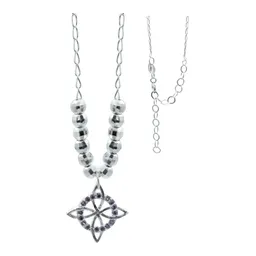 Collar Plata 925 Nudo de Bruja con Zirconia Violeta y Cadena Bolita - Imagen 1
