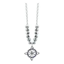 Collar Plata 925 Nudo de Bruja con Zirconia Violeta y Cadena Bolita - Imagen 2