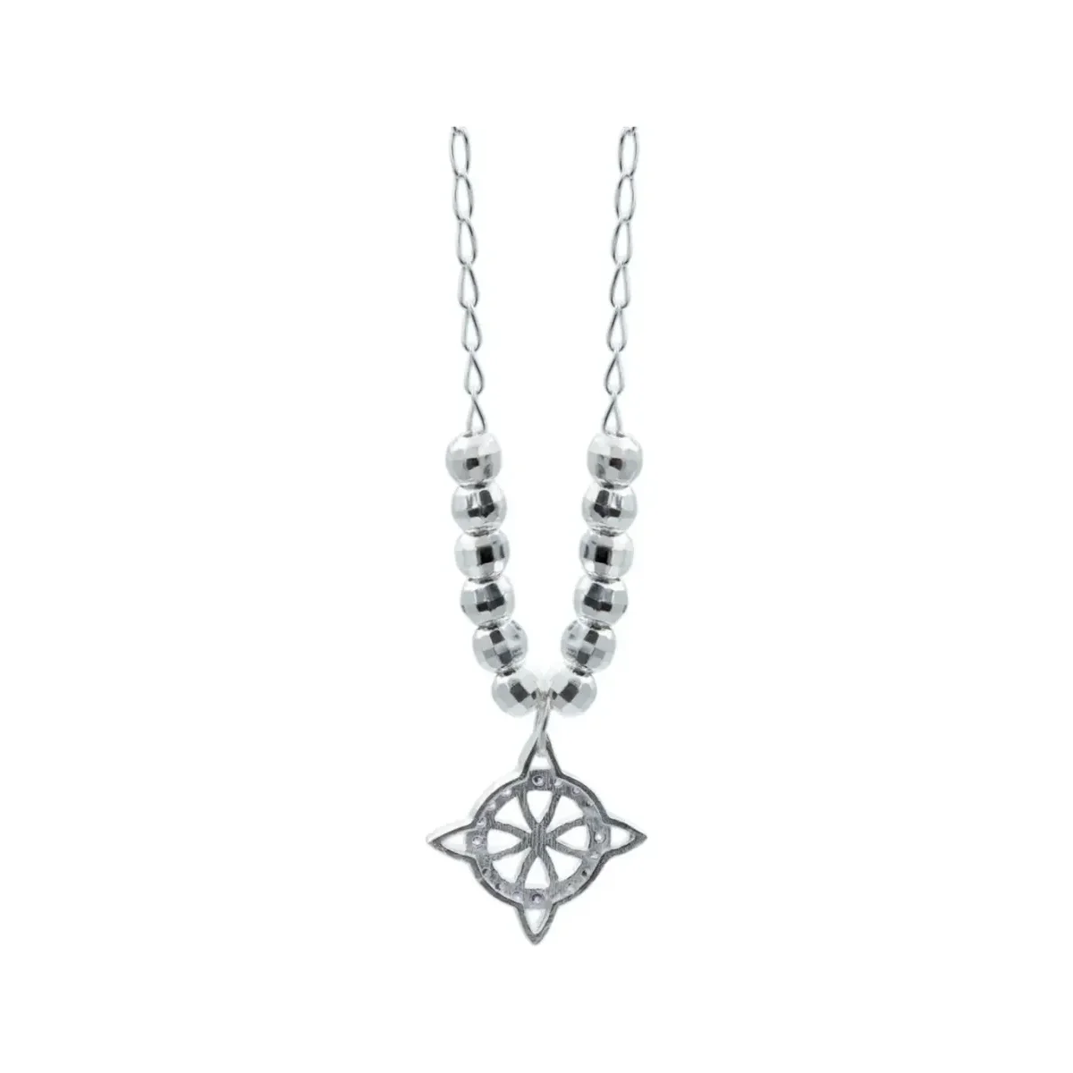 Collar Plata 925 Nudo de Bruja con Zirconia Violeta y Cadena Bolita - Imagen 4