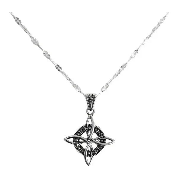 Collar Plata 925 Nudo de Bruja con Zirconia y Cadena 50cm - Imagen 1