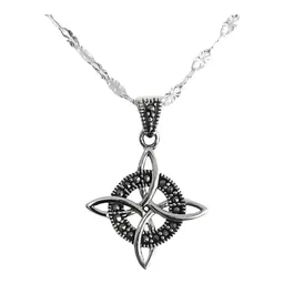 Collar Plata 925 Nudo de Bruja con Zirconia y Cadena 50cm - Imagen 4