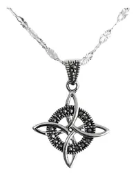 Collar Plata 925 Nudo de Bruja con Zirconia y Cadena 50cm - Imagen 4