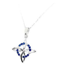 Collar Plata 925 Nudo de Bruja con Zirconias Azules y Cadena Figaro - Imagen 2