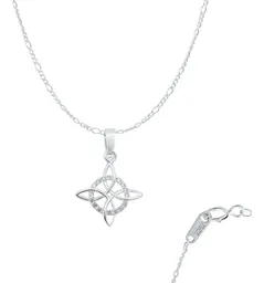 Collar Plata 925 Nudo de Bruja con Zirconias Brillantes 45cm - Imagen 1