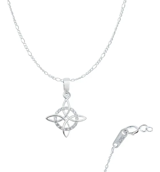 Collar Plata 925 Nudo de Bruja con Zirconias Brillantes 45cm - Imagen 1