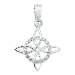 Collar Plata 925 Nudo de Bruja con Zirconias Brillantes 45cm - Imagen 3