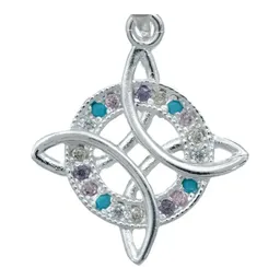 Collar Plata 925 Nudo de Bruja con Zirconias Multicolor y Cadena - Imagen 3
