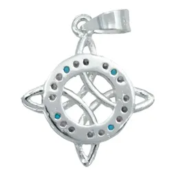Collar Plata 925 Nudo de Bruja con Zirconias Multicolor y Cadena - Imagen 4