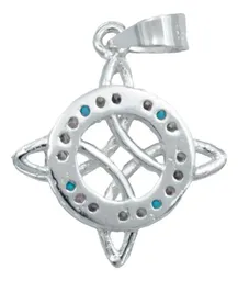 Collar Plata 925 Nudo de Bruja con Zirconias Multicolor y Cadena - Imagen 4