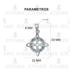 Collar Plata 925 Nudo de Bruja con Zirconias Multicolor y Cadena - Imagen 5