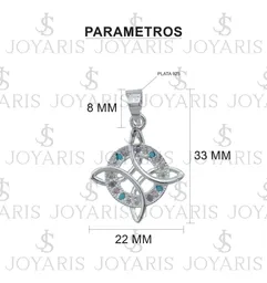 Collar Plata 925 Nudo de Bruja con Zirconias Multicolor y Cadena - Imagen 5