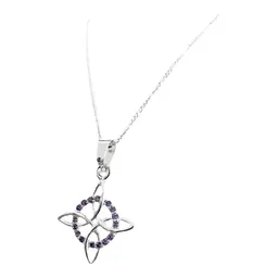 Collar Plata 925 Nudo de Bruja con Zirconias Violeta 55cm - Imagen 2