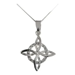 Collar Plata 925 Nudo de Bruja con Zirconias y Cadena - Imagen 1