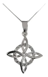 Collar Plata 925 Nudo de Bruja con Zirconias y Cadena - Imagen 1