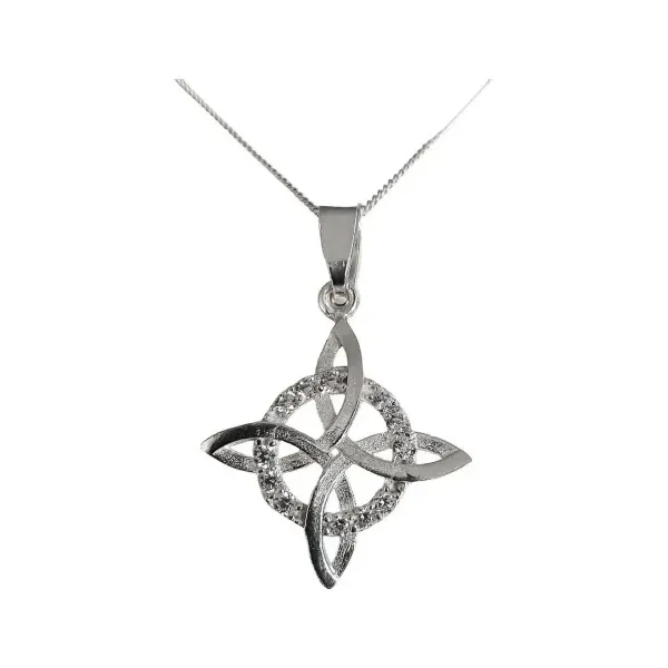 Collar Plata 925 Nudo de Bruja con Zirconias y Cadena - Imagen 1