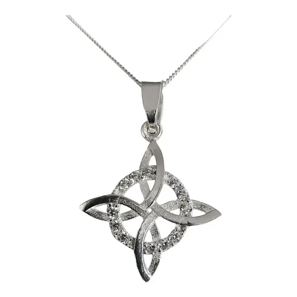 Collar Plata 925 Nudo de Bruja con Zirconias y Cadena - Imagen 1