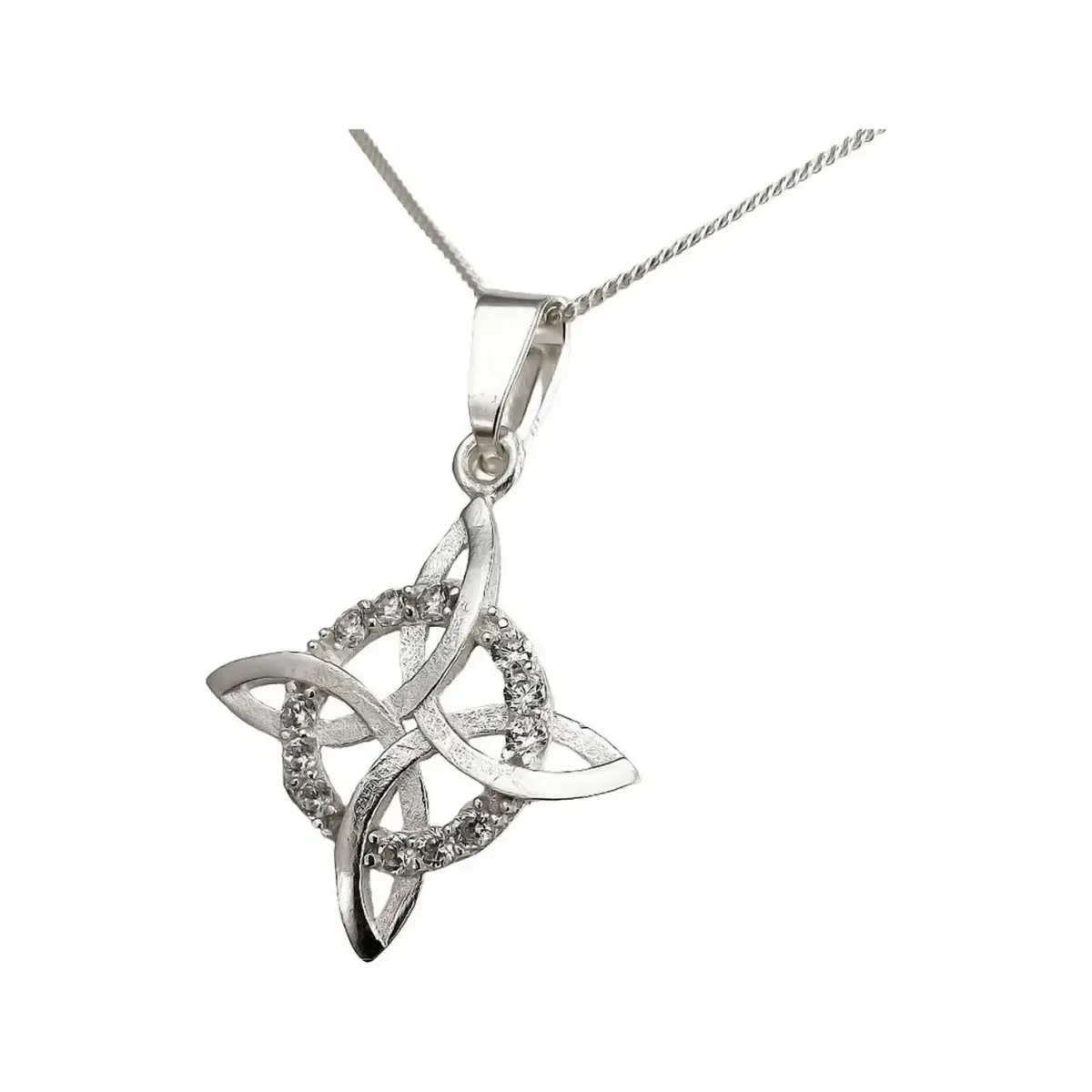 Collar Plata 925 Nudo de Bruja con Zirconias y Cadena - Imagen 2