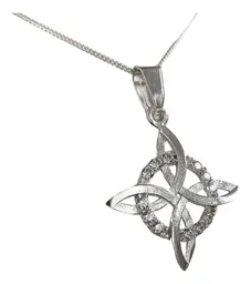 Collar Plata 925 Nudo de Bruja con Zirconias y Cadena - Imagen 3