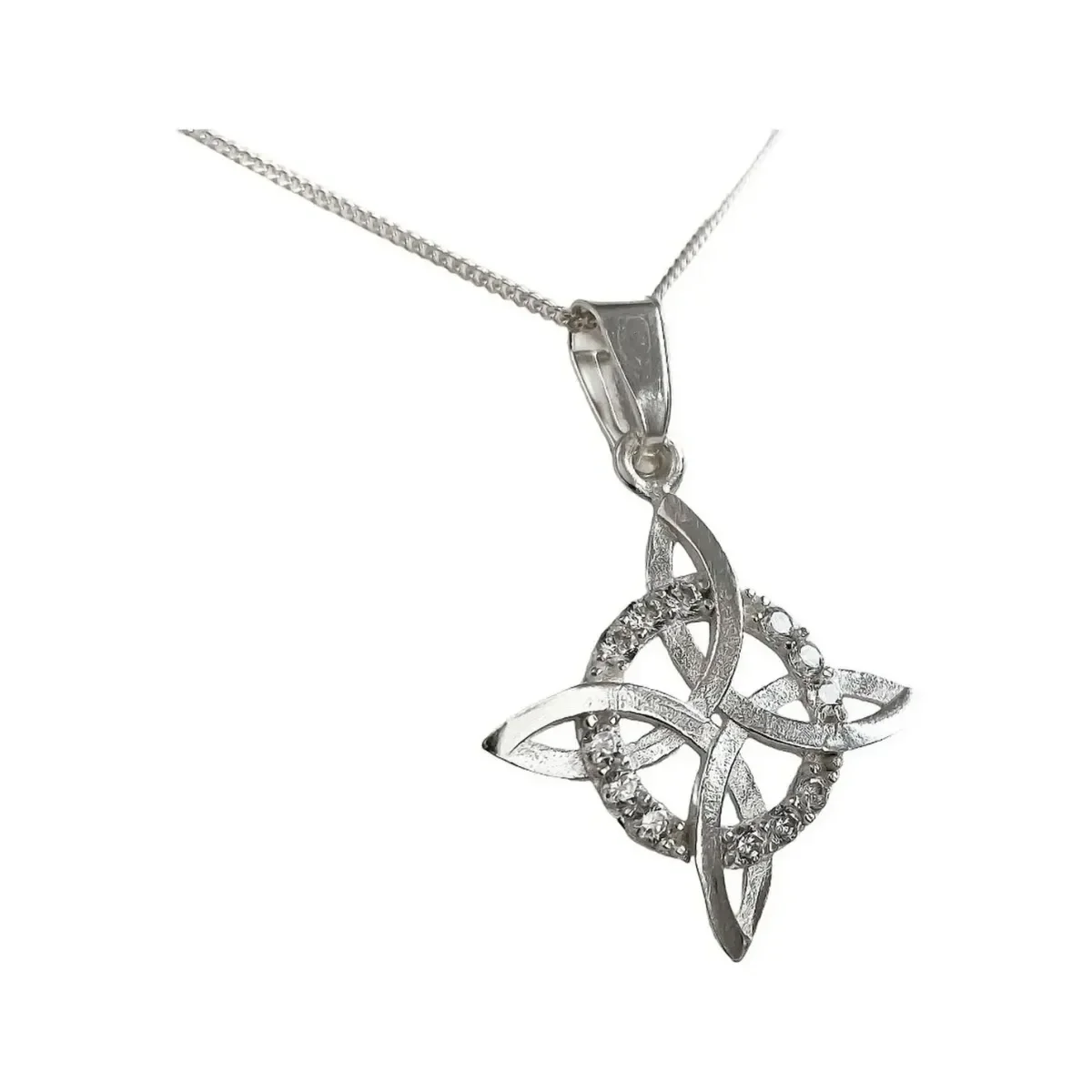 Collar Plata 925 Nudo de Bruja con Zirconias y Cadena - Imagen 3