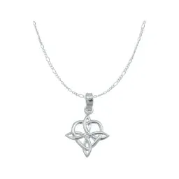 Collar Plata 925 Nudo de Bruja Corazón Liso para Mujer - Imagen 1
