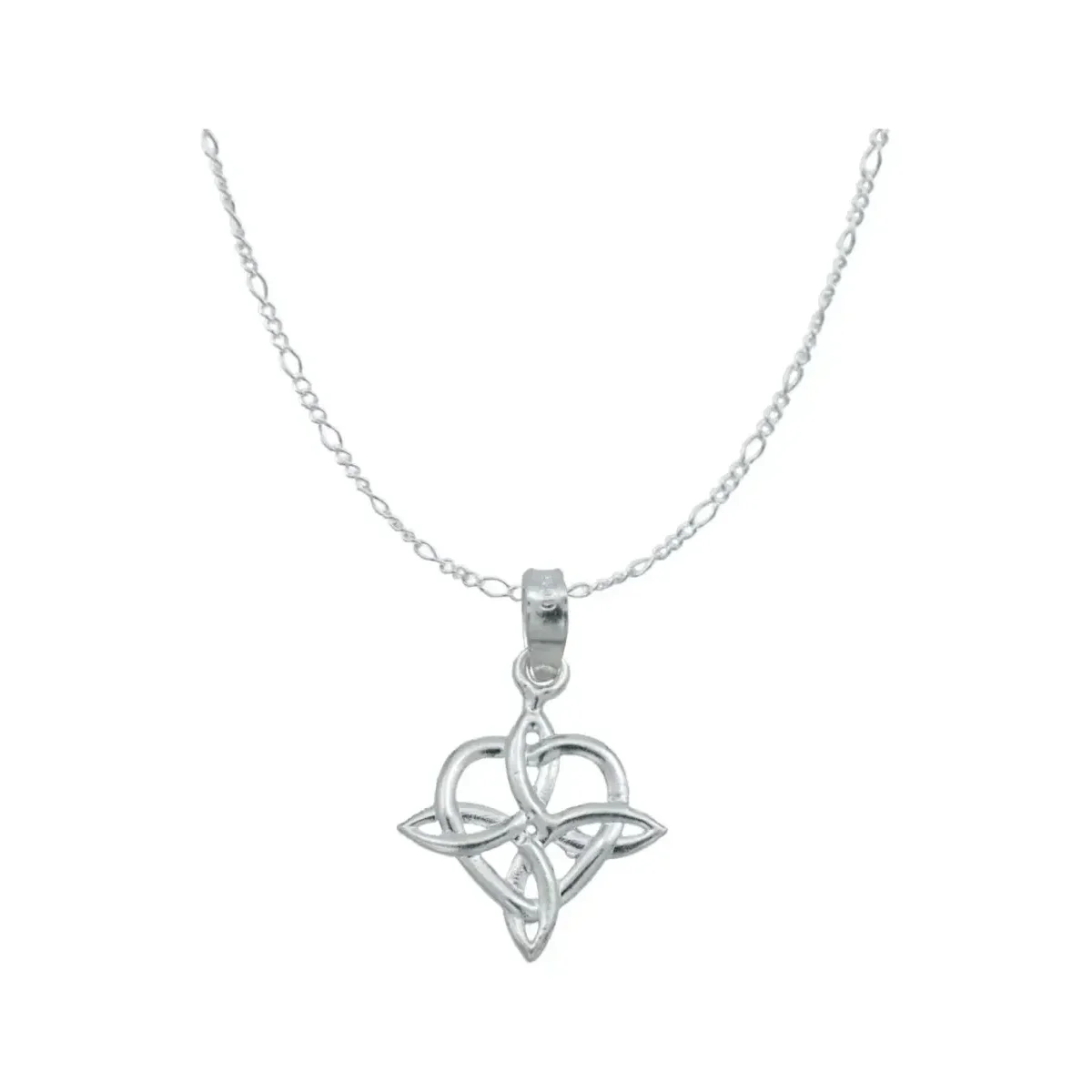 Collar Plata 925 Nudo de Bruja Corazón Liso para Mujer - Joyaris joyería fina mexicana