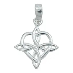 Collar Plata 925 Nudo de Bruja Corazón Liso para Mujer - Imagen 2