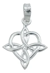 Collar Plata 925 Nudo de Bruja Corazón Liso para Mujer - Imagen 2