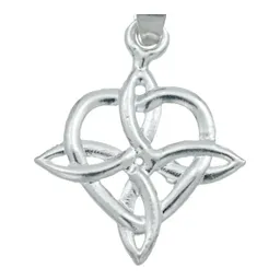 Collar Plata 925 Nudo de Bruja Corazón Liso para Mujer - Imagen 3