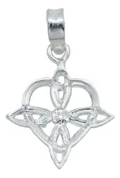 Collar Plata 925 Nudo de Bruja Corazón Liso para Mujer - Imagen 4