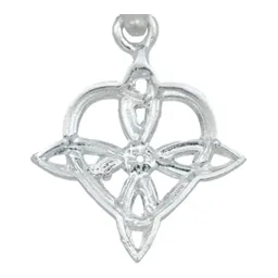 Collar Plata 925 Nudo de Bruja Corazón Liso para Mujer - Imagen 5