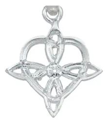 Collar Plata 925 Nudo de Bruja Corazón Liso para Mujer - Imagen 5